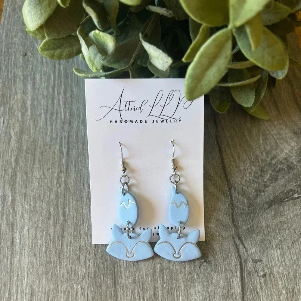 2/$30 Handmade- Cute Raccoon Dangles